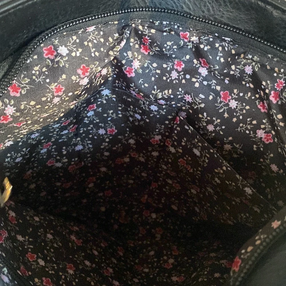 Black faux leather crossbody bag by